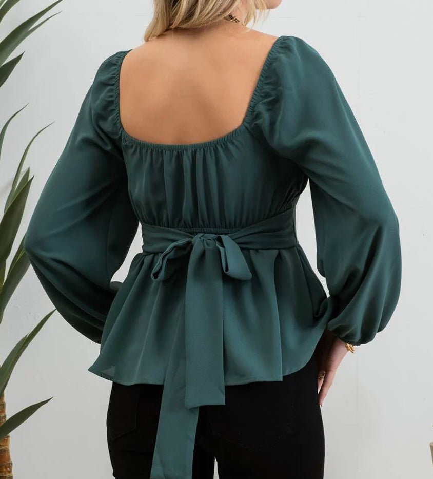 Emerald Tie Top