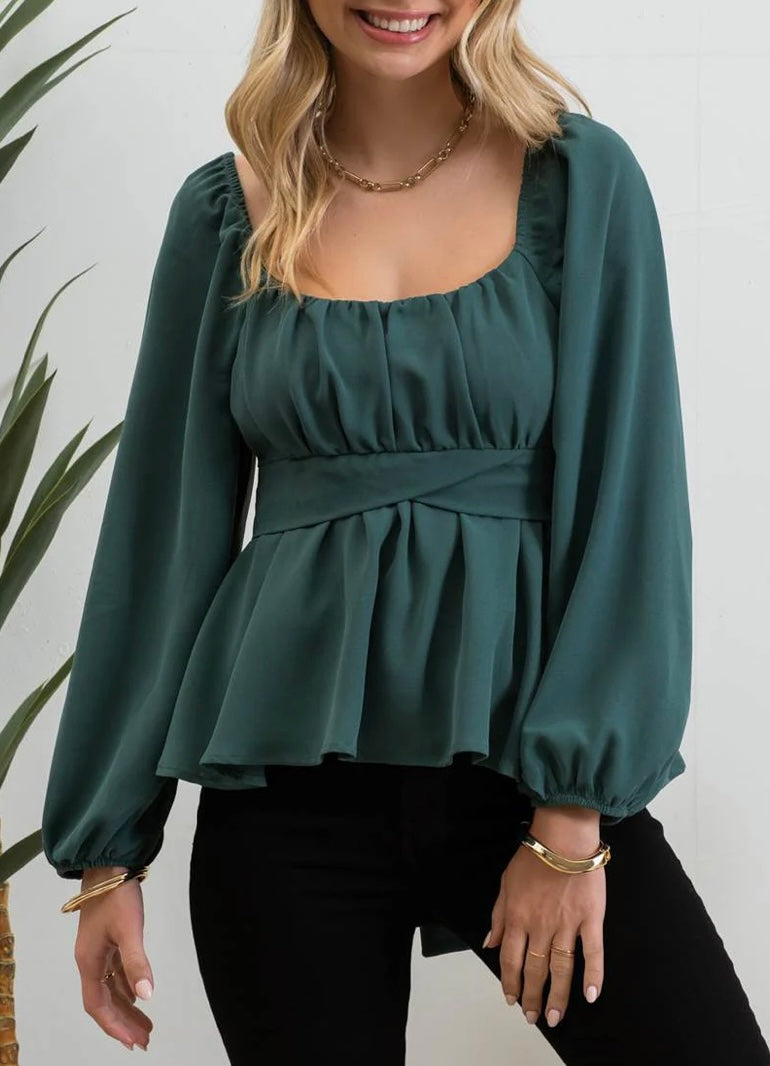 Emerald Tie Top