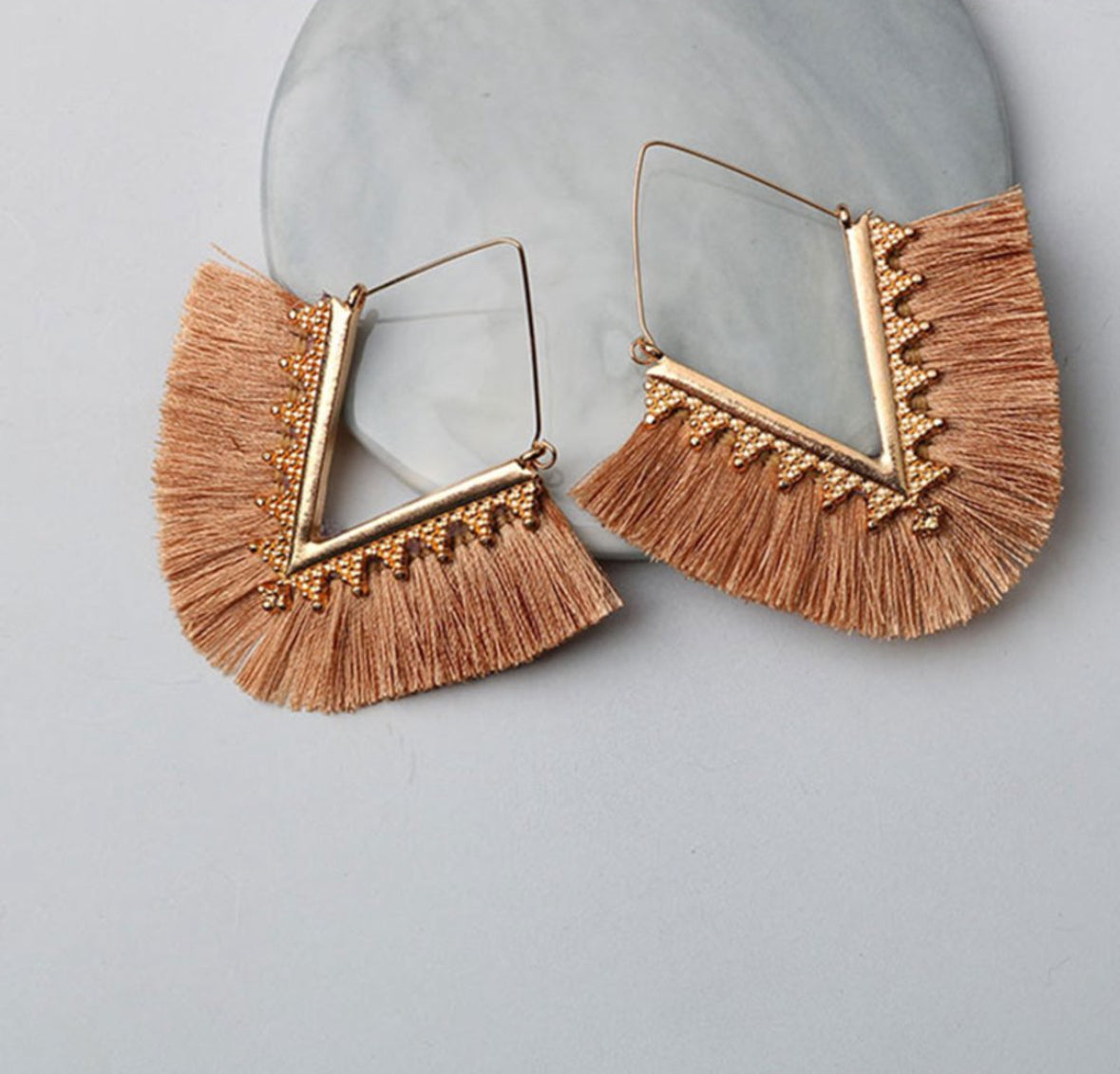 Gold Fan Earrings