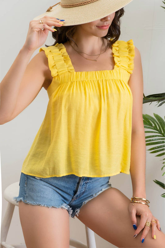 Yellow Ruffle Tank